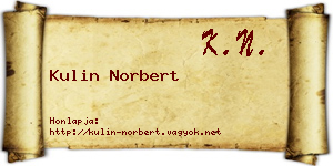 Kulin Norbert névjegykártya